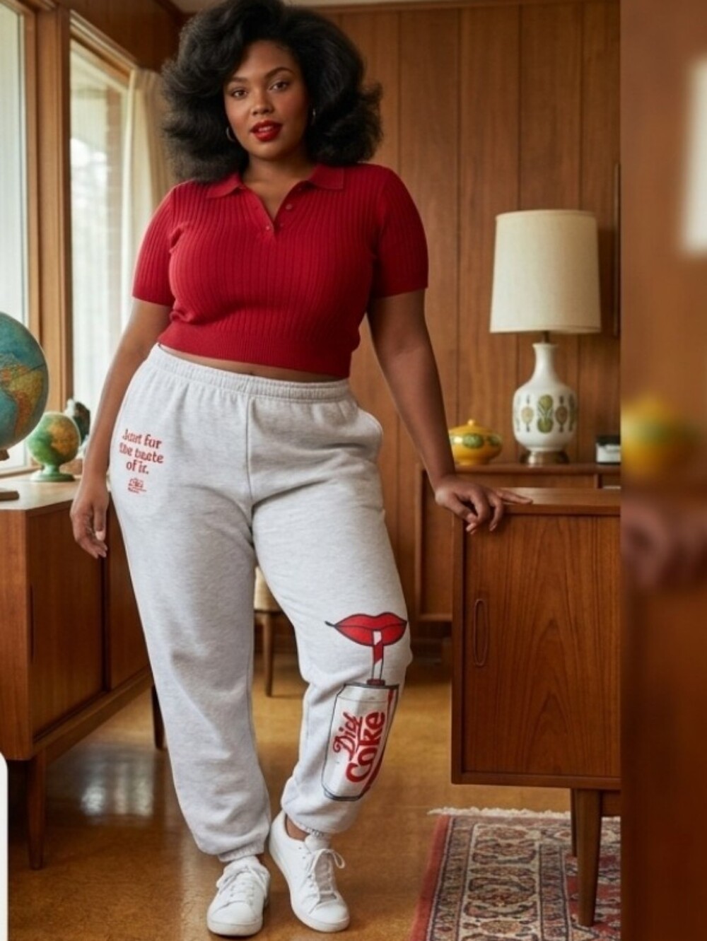 Retro Diet Coke "Just For The Taste Of It" Embroidered Patchwork Joggers - XXL